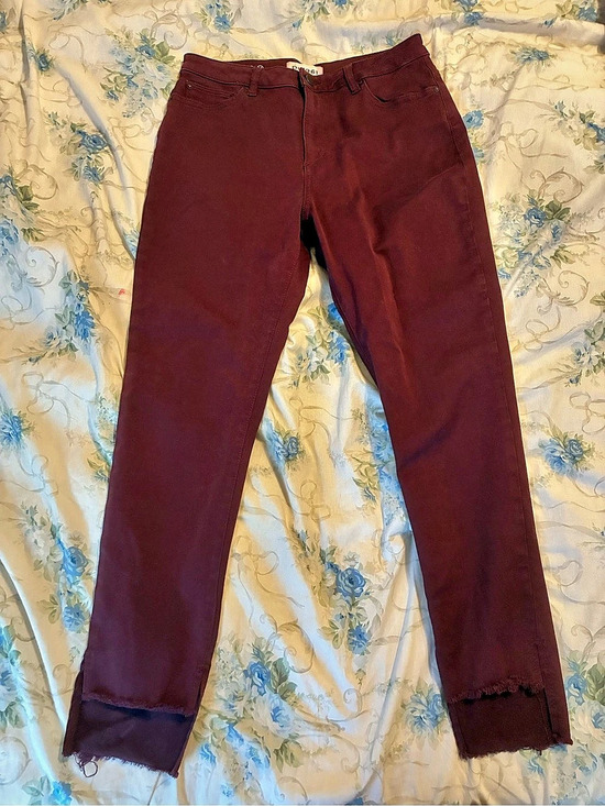 Mavi Pants - Mavi Chrissy Straight Leg Pants Burgundy Waist 31